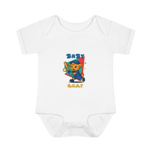Barry the Slugger Baby Bodysuit — "Baby G.O.A.T." Cute Cartoon Baseball Cat Infant Onesie