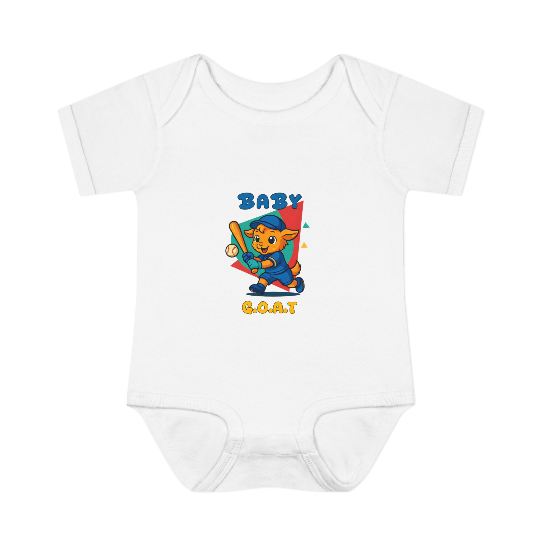 Barry the Slugger Baby Bodysuit — "Baby G.O.A.T." Cute Cartoon Baseball Cat Infant Onesie