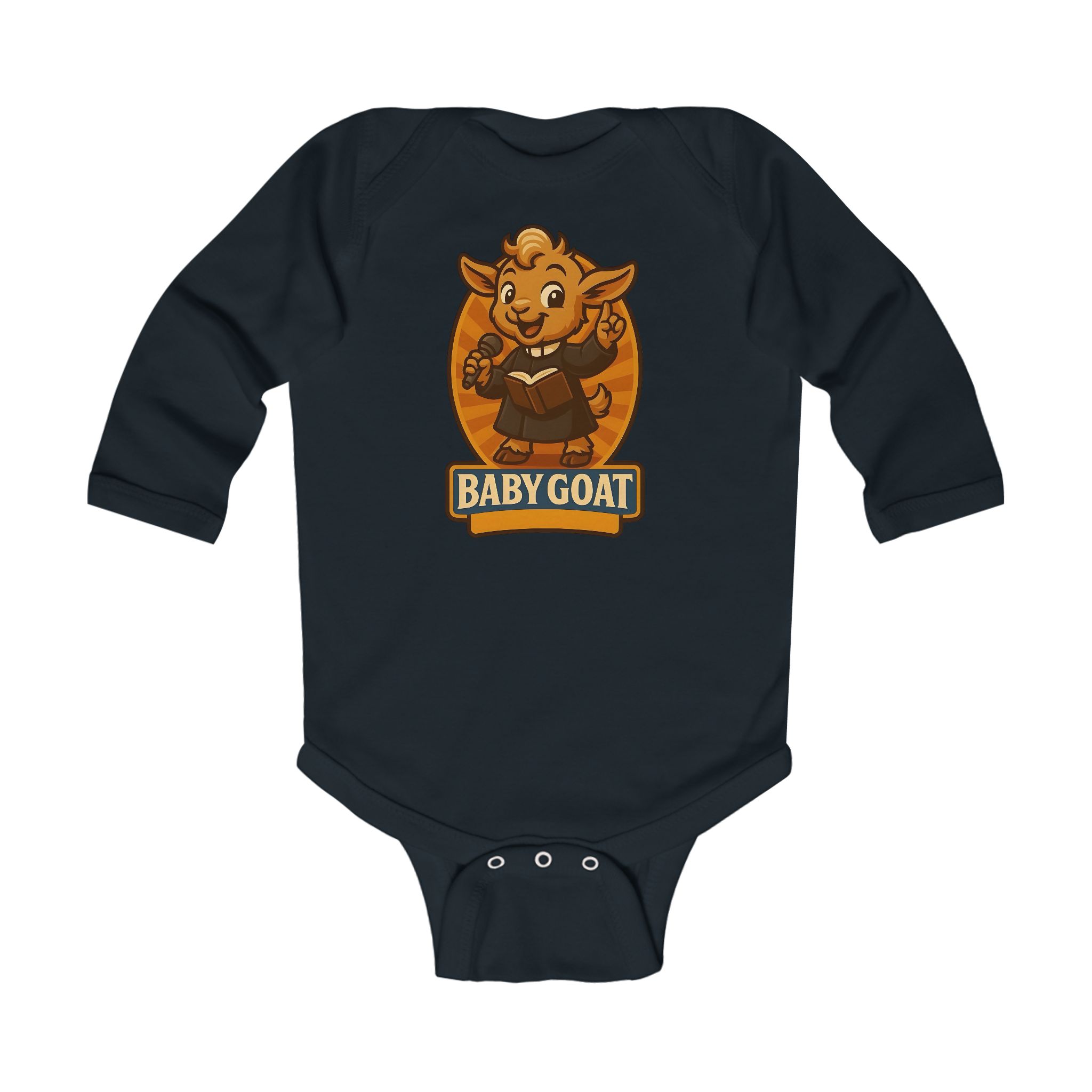 Baby Goat Infant Bodysuit – Cute Cartoon Kid Goat Long Sleeve Onesie