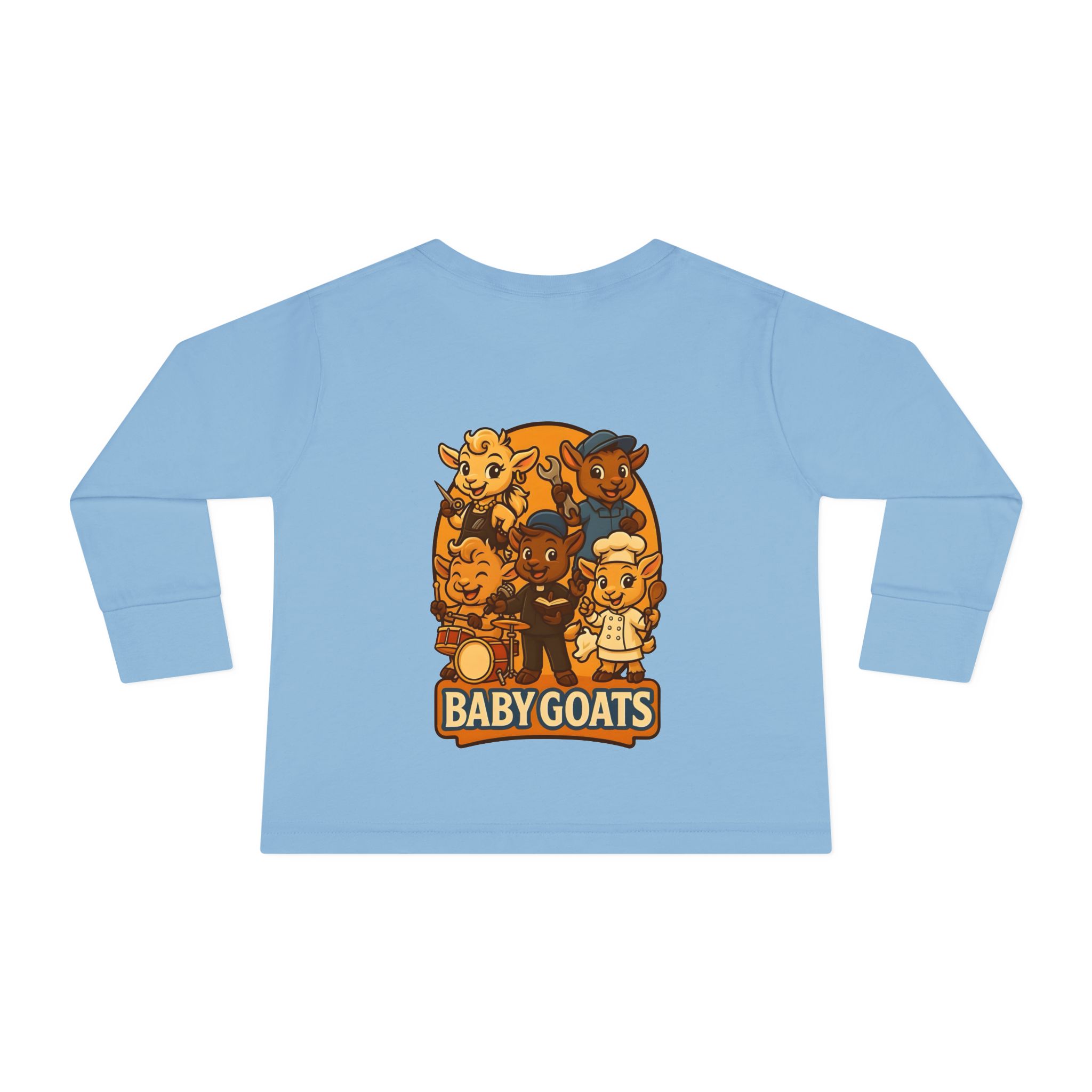 Toddler Tee — 'Baby Goats' Cute Cartoon Goat Kids Long Sleeve Shirt - Image 6
