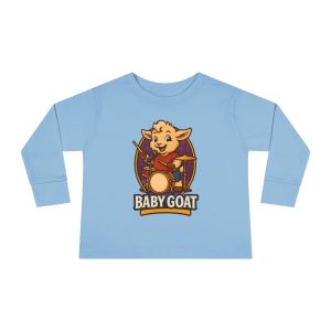 Toddler Tee — 'Baby Goat' Cute Drummer Goat Long Sleeve Kids Shirt