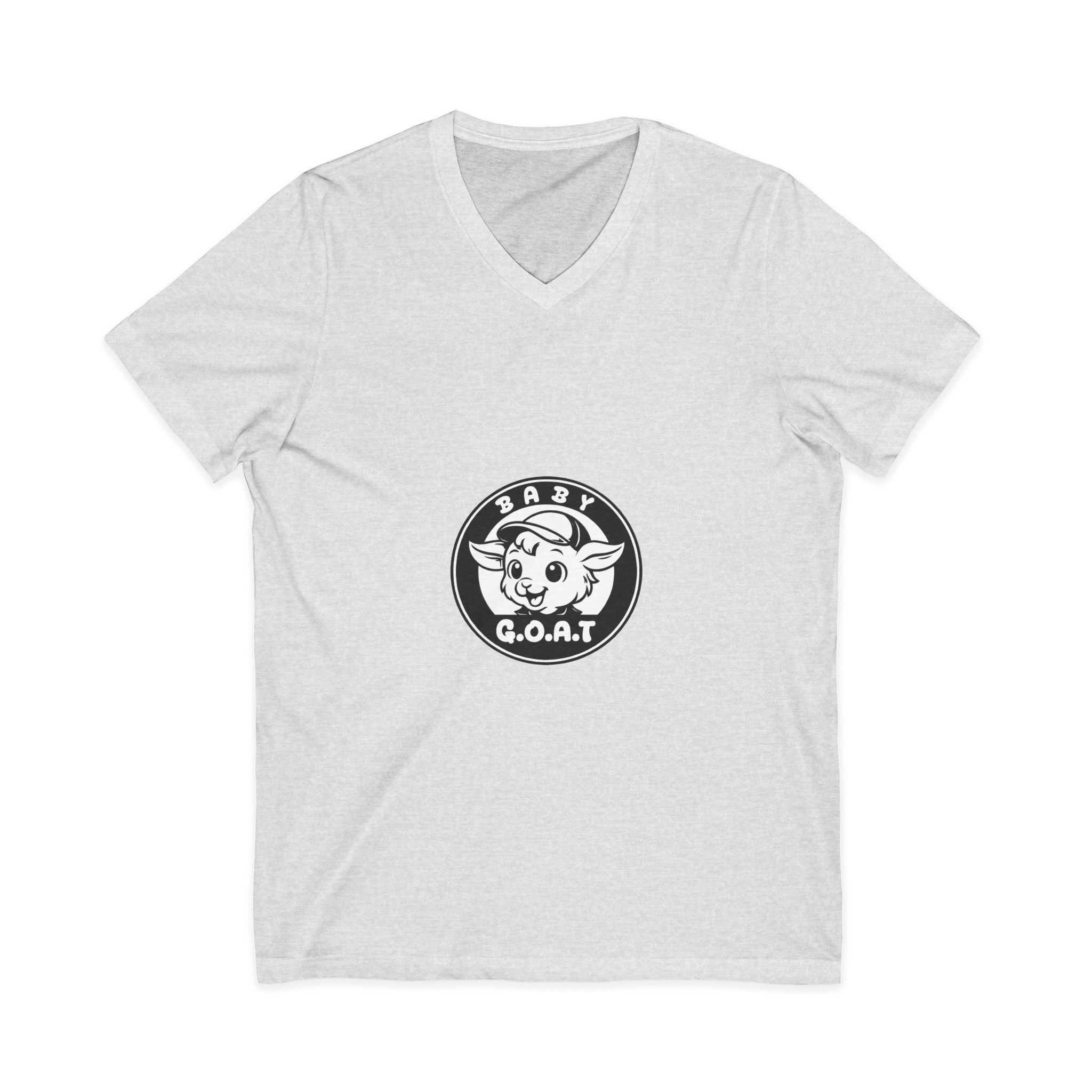 Baby G.O.A.T – Classic Edition Baby G.O.A.T. V‑Neck Tee — Cute Goat Logo Shirt for New Parents & Baby Showers