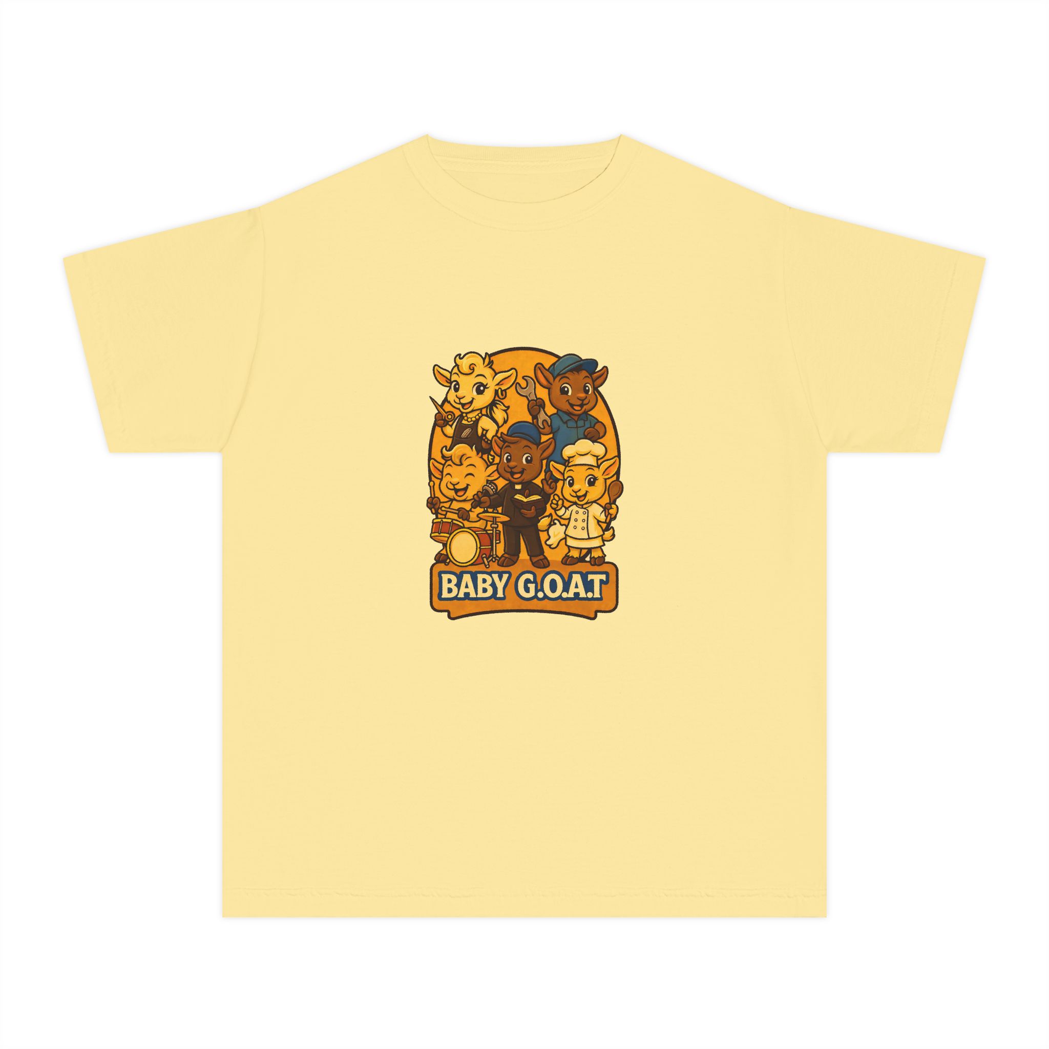 Future GOATs Club  Youth Tee — Cute 'Baby G.O.A.T.' Cartoon Animal Graphic