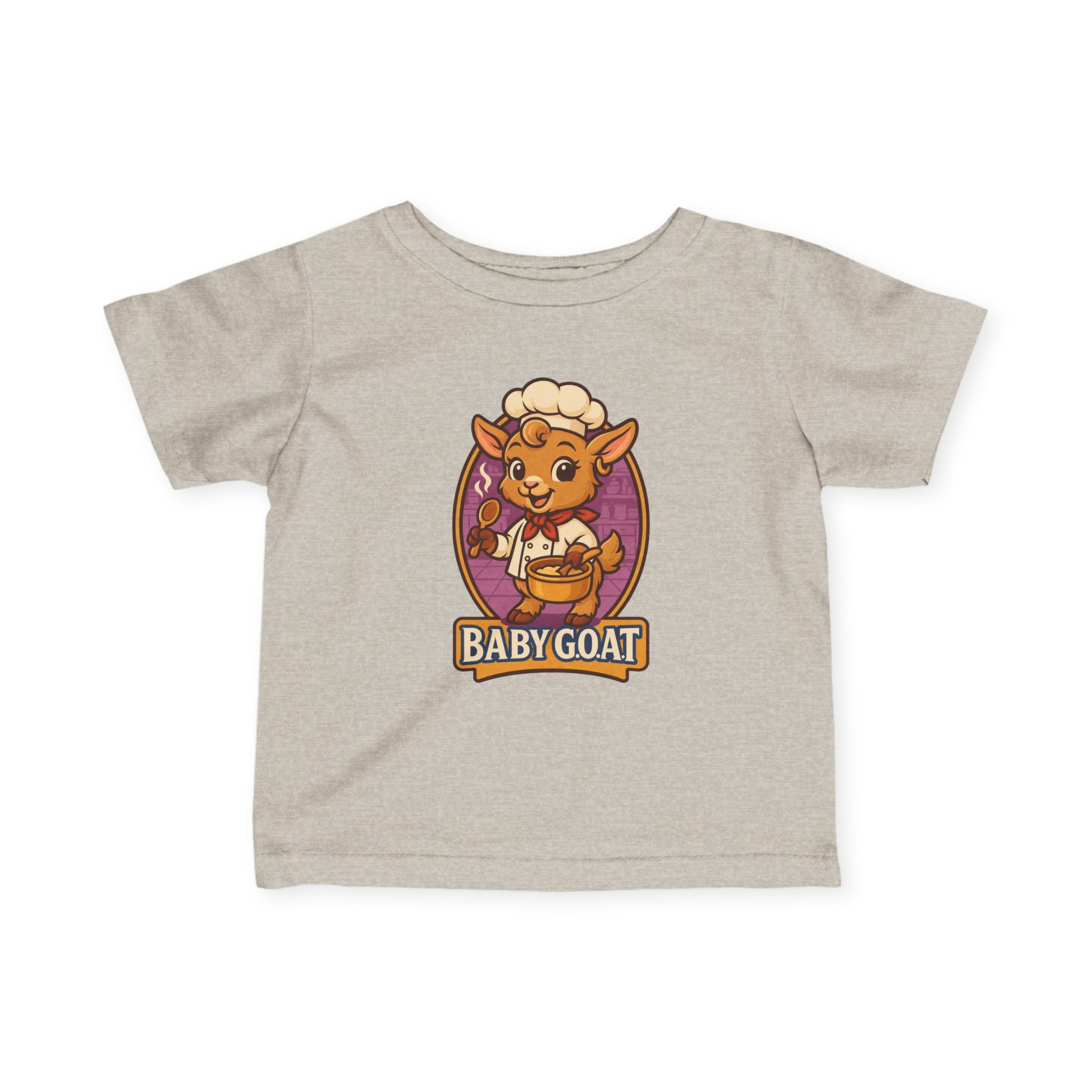 Mary The Cook  Baby Goat Infant Tee — Cute Chef Kid’s Shirt ("BABY GOAT" Graphic)