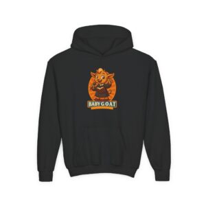 Theo The Storyteller  Youth Hoodie - Cute 'Baby Goat' Cartoon Graphic Sweatshirt for Kids