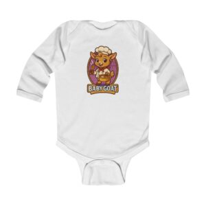 Mary The Cook Baby Goat Infant Bodysuit — Cute Cartoon Kid Goat Long Sleeve Onesie