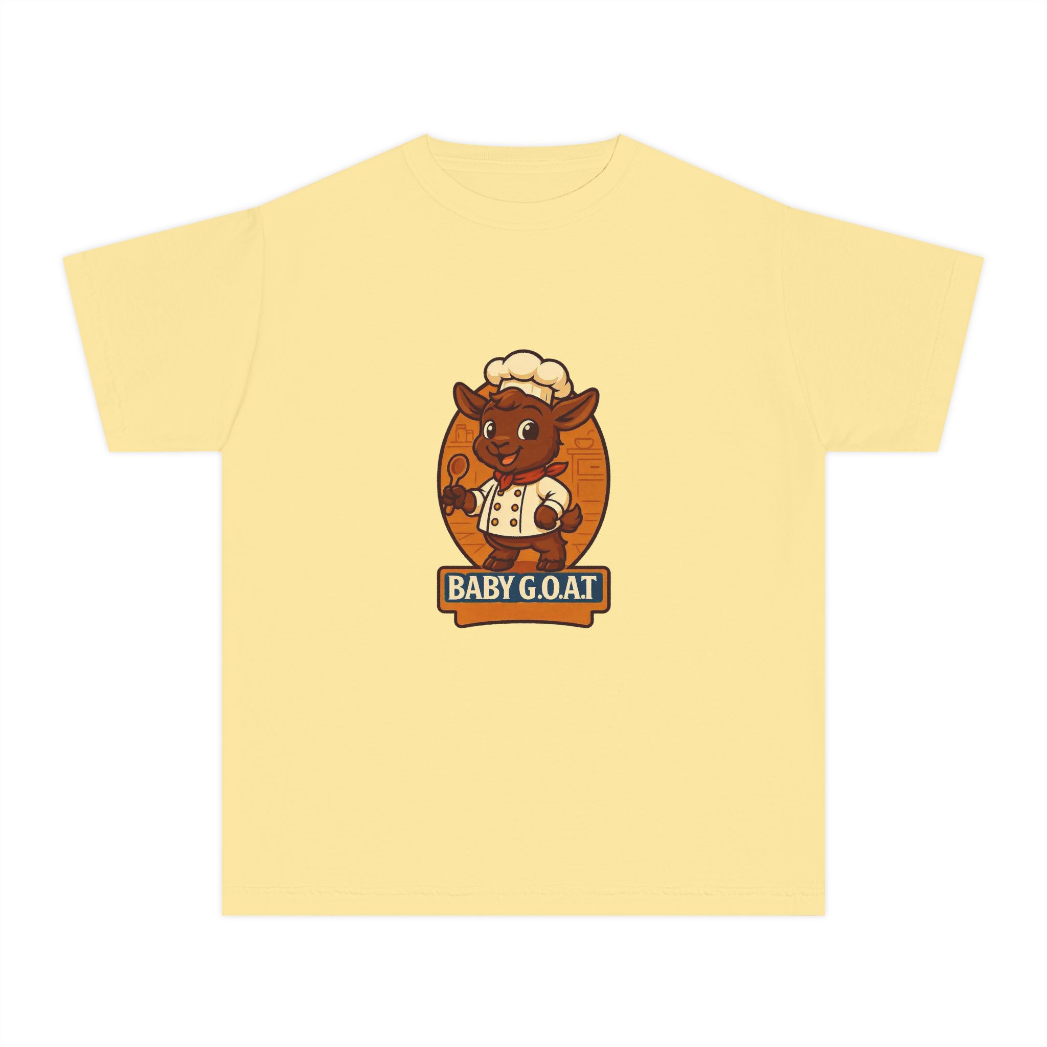 Charlie The Chef Youth Tee – Cute 'Baby Goat' Chef Graphic Kids Shirt