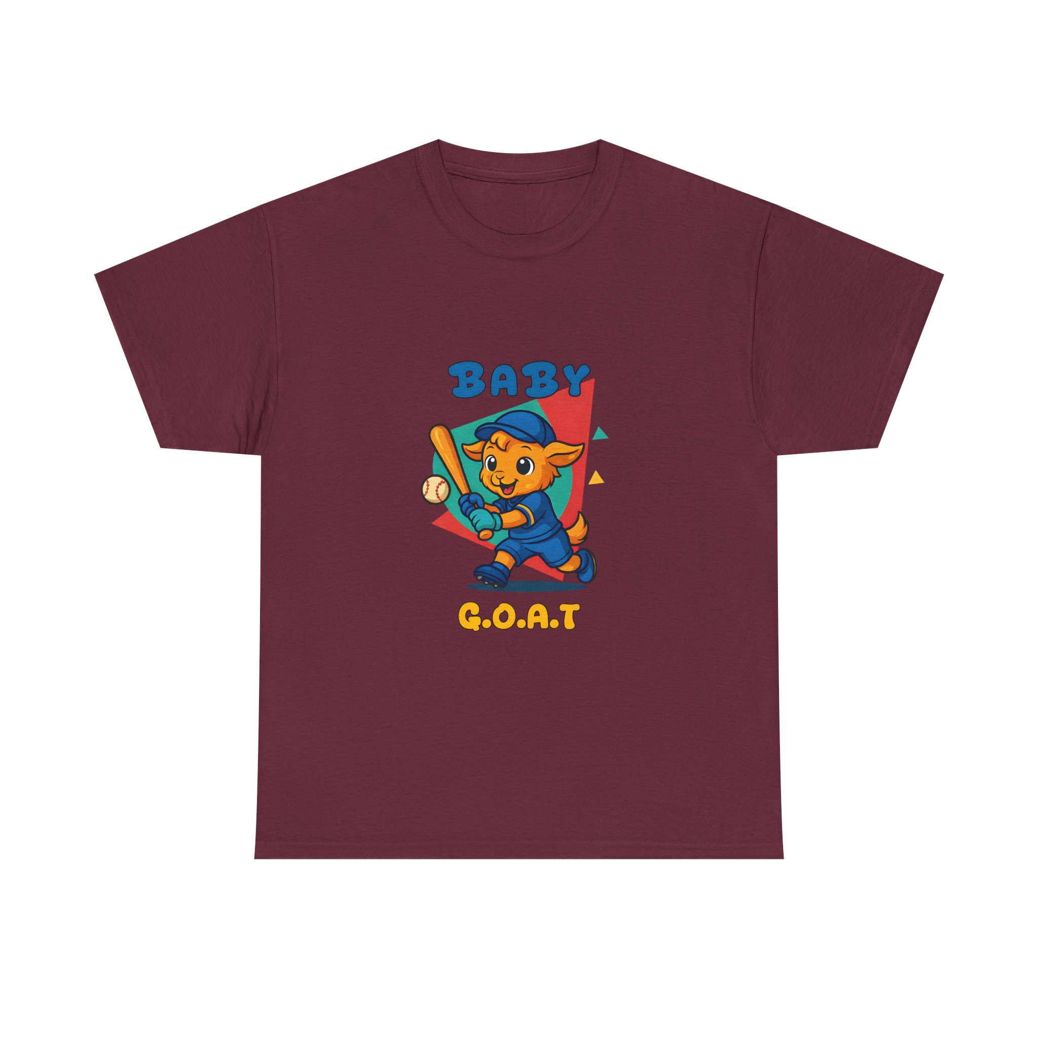 Barry The Slugger Baby G.O.A.T. Kids Tee — Cute Cartoon Goat Baseball Graphic Shirt