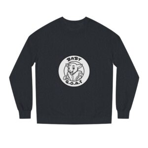 Devon The Touchdown Star Black & White Baby G.O.A.T. Sweatshirt — Cute Cartoon Goat Graphic Crewneck