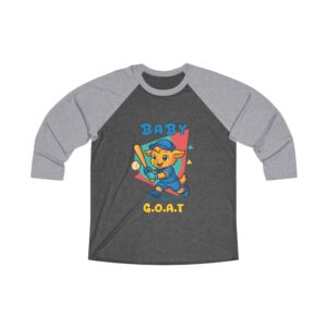 Barry The Slugger Baby G.O.A.T. Raglan Tee — Cute Baseball Kitten 3/4 Sleeve Shirt