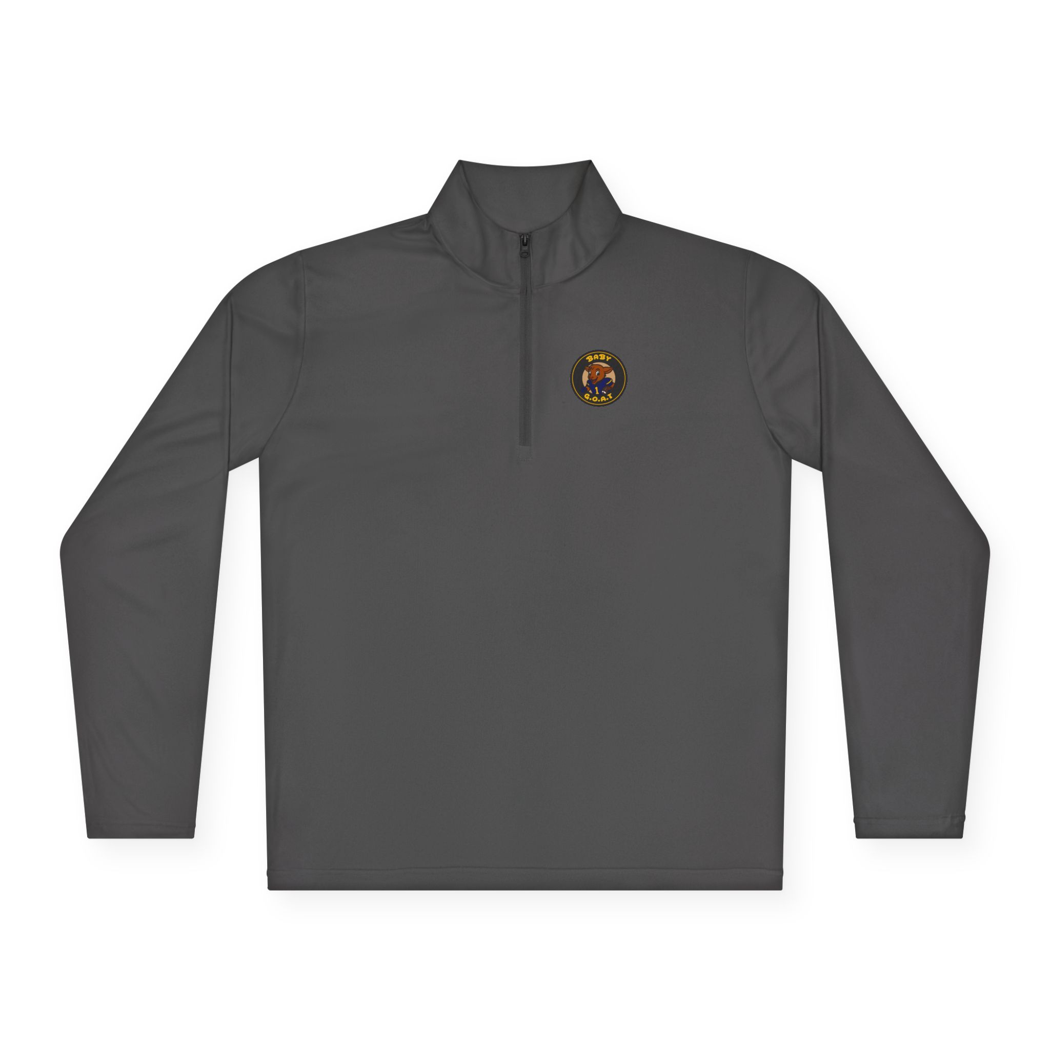 Devon The Touchdown Star Yello Background Quarter-Zip Pullover — 'Baby G.O.A.T.' Retro Athletic Logo