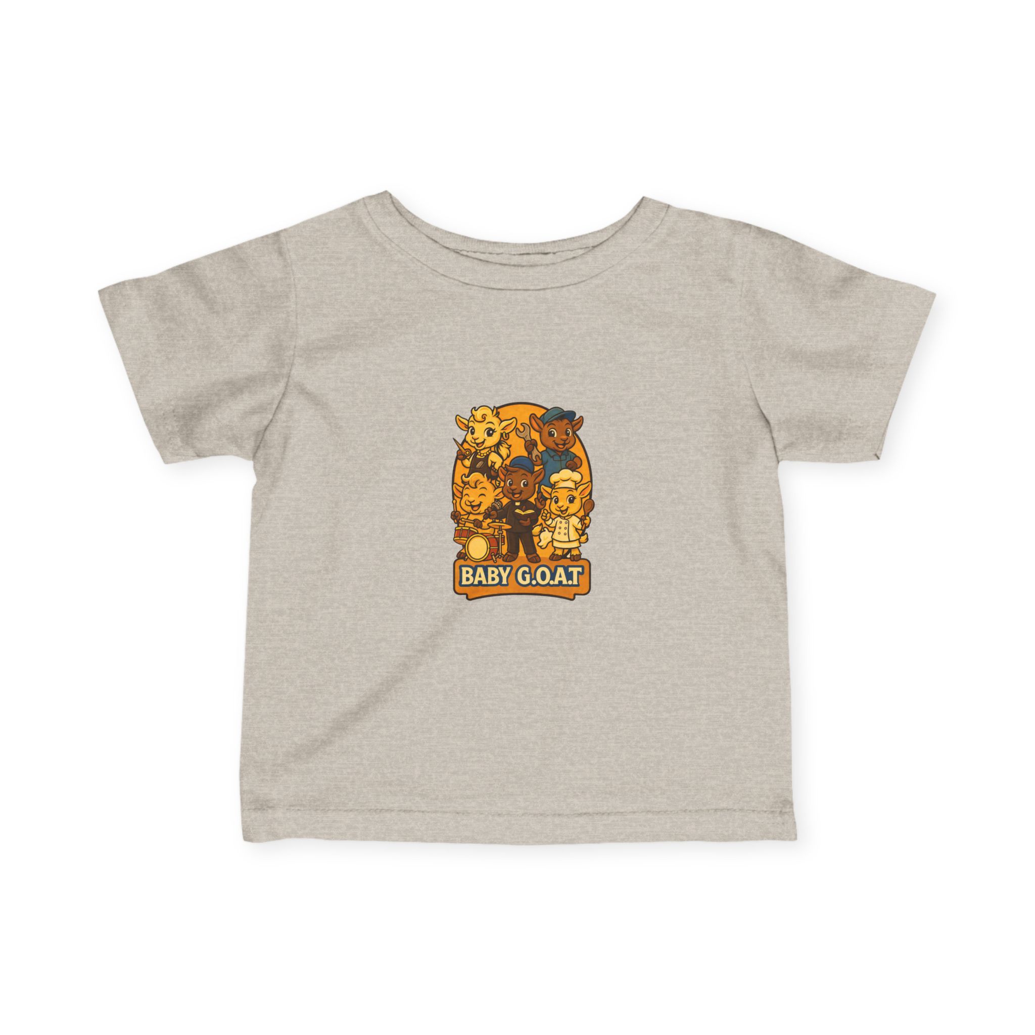 Future GOATs Club Infant Tee — Cute 'Baby Goat' Cartoon Crewneck for Newborns & Toddlers