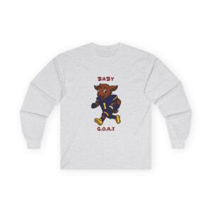 Devon The Touchdown Star In Action Baby G.O.A.T. Long Sleeve Tee — Cute Cartoon Goat Football Shirt