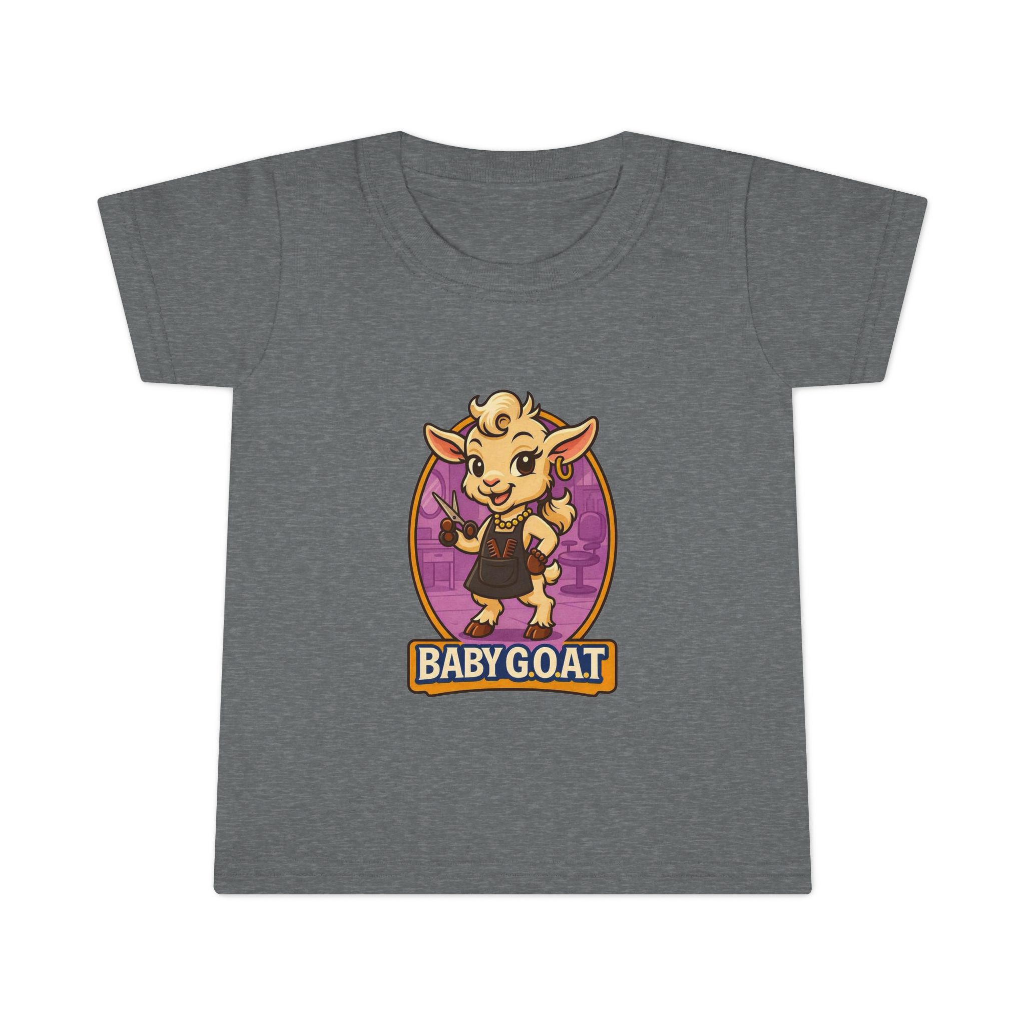 Joy The Stylist Toddler T-Shirt — Cute "Baby Goat" Cartoon Tee for Kids | Playful Farm Animal Graphic