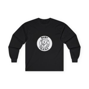 Devon The Touchdown Star Black & White Baby G.O.A.T. Long Sleeve Tee - Cute Cartoon Goat Graphic Shirt