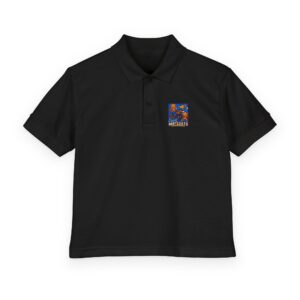 Little Legends Youth Polo — Colorful Space Cats 'Galactic Meow' Chest Patch