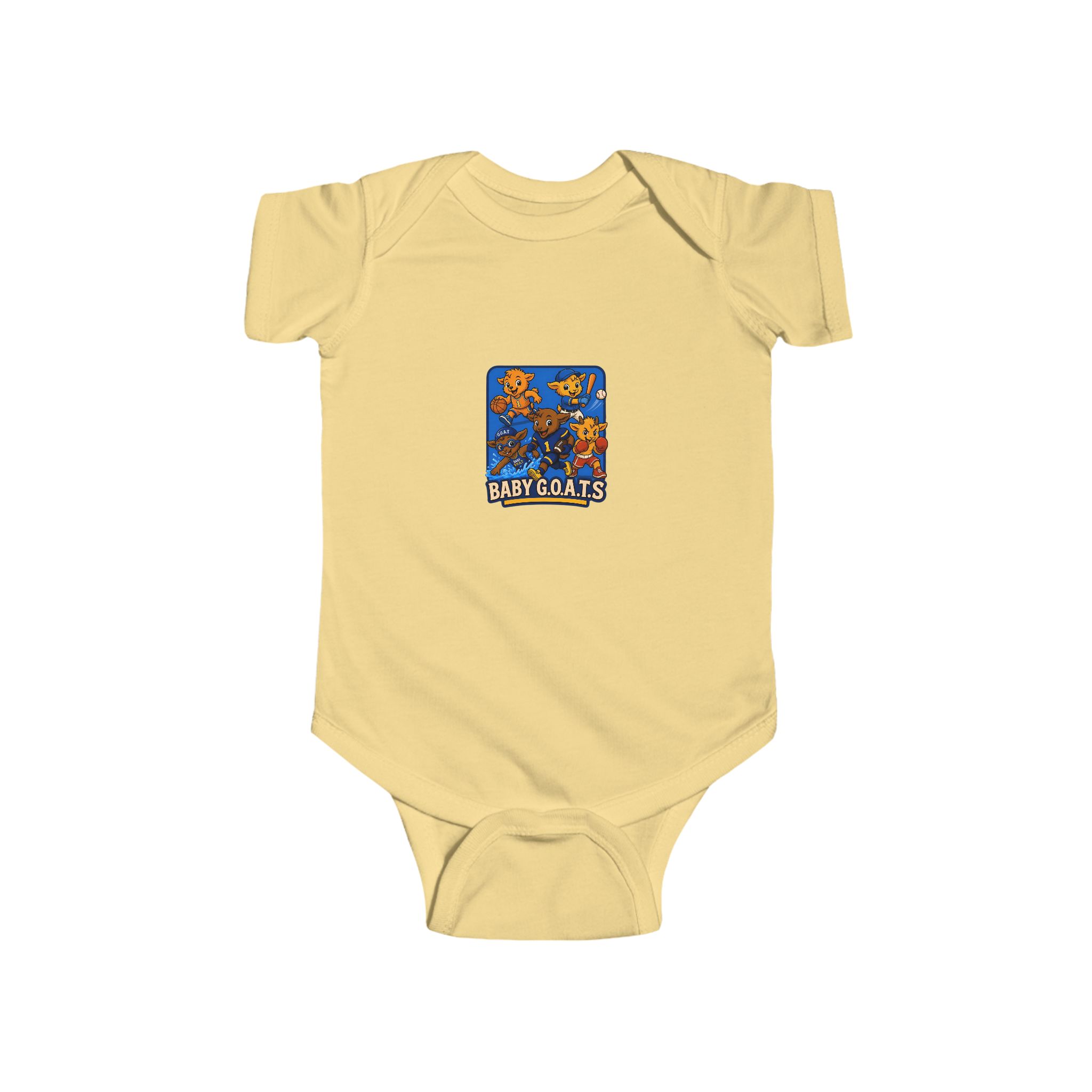 Little Legends Baby Bodysuit — Cute 'Baby Goats' Cartoon Graphic Infant Onesie