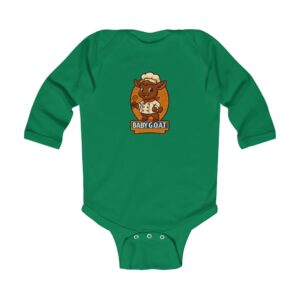 Charlie The Chef Baby Goat Infant Bodysuit - Cute Farm Animal Long Sleeve Onesie