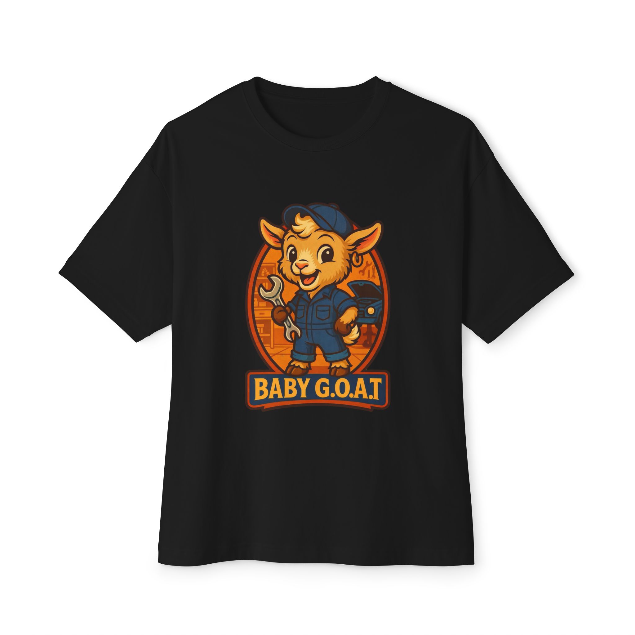 Max The Auto Helper Baby G.O.A.T. Tee — Cute Goat Mechanic Graphic T‑Shirt