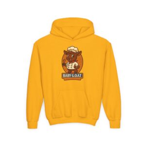 Charlie The Chef Youth Hoodie - 'Baby G.O.A.T.' Cute Goat Chef Graphic