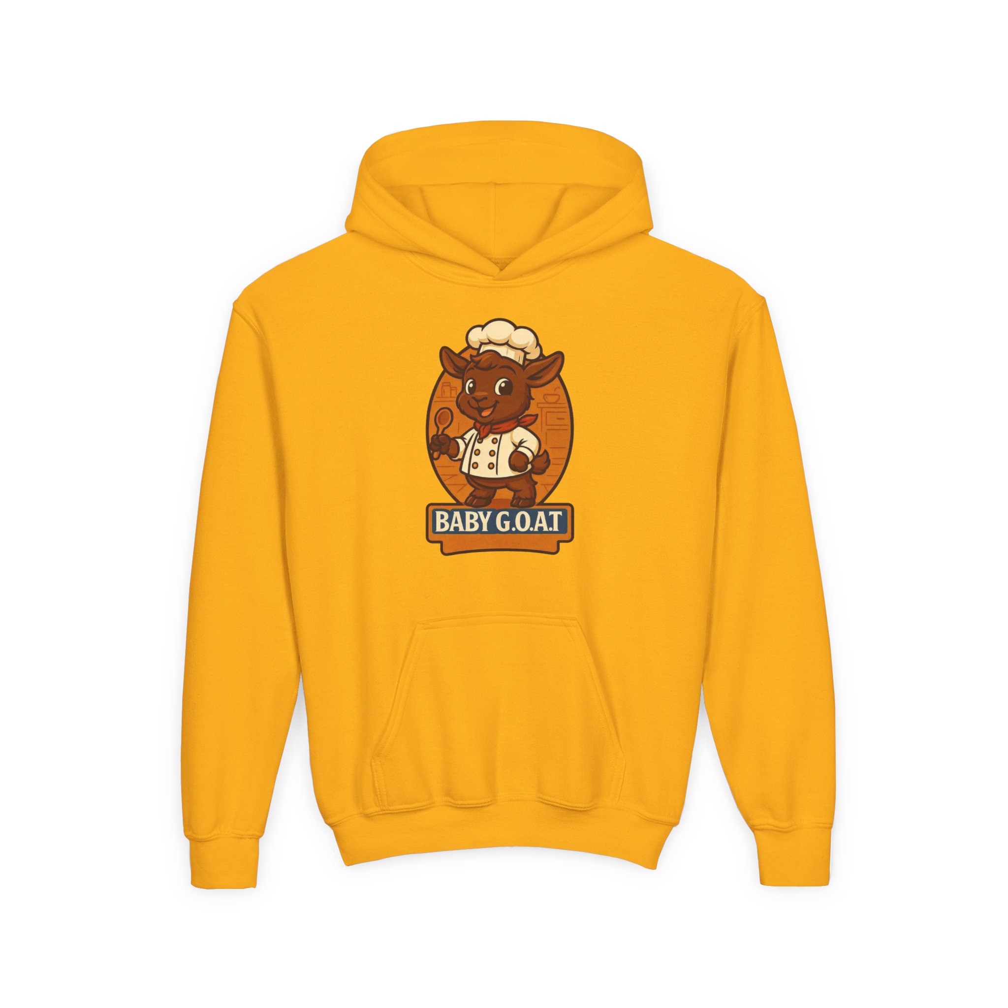 Charlie The Chef Youth Hoodie - 'Baby G.O.A.T.' Cute Goat Chef Graphic