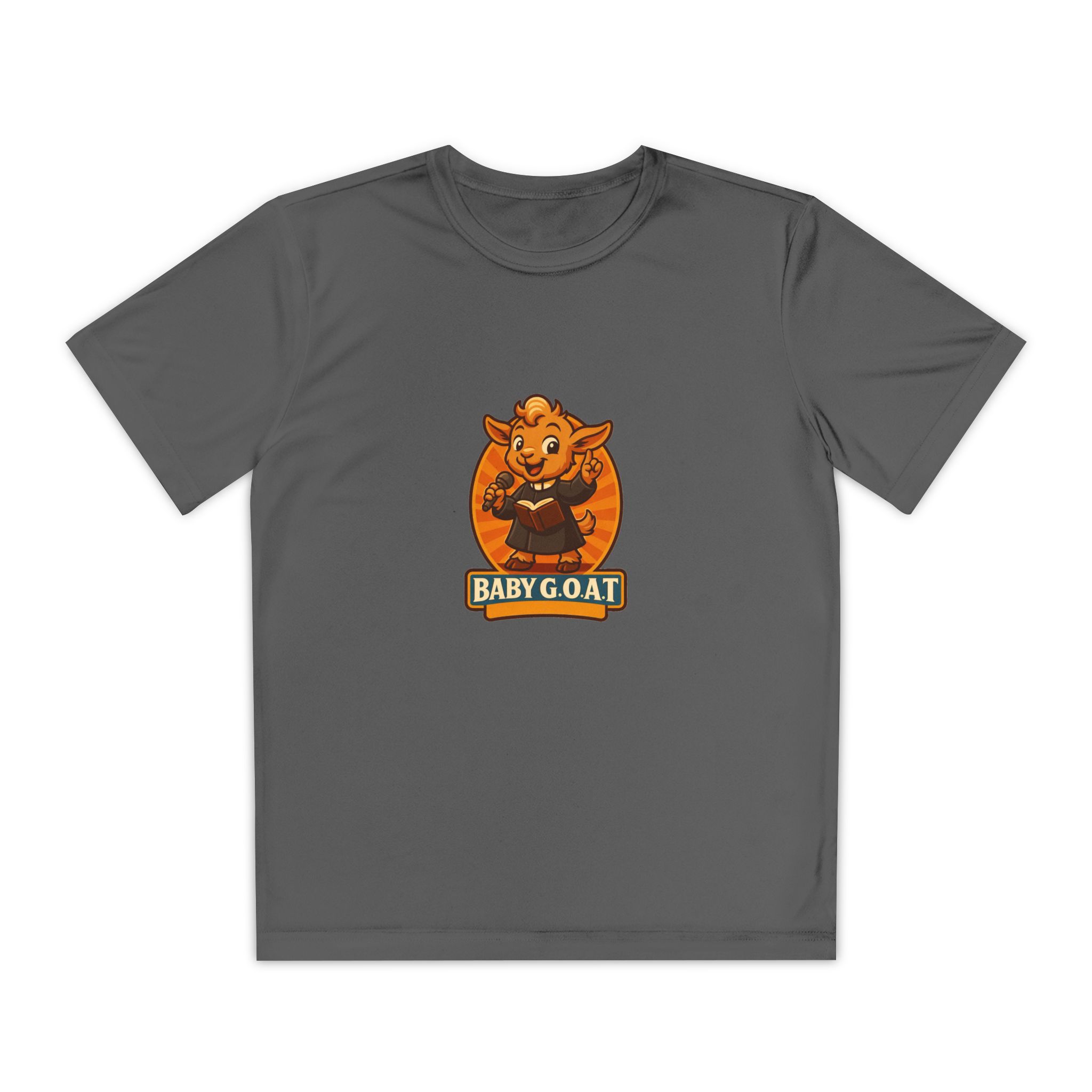 Theo The Storyteller Youth 'Baby Goat' Competitor Tee — Kids Sports Mascot T‑Shirt