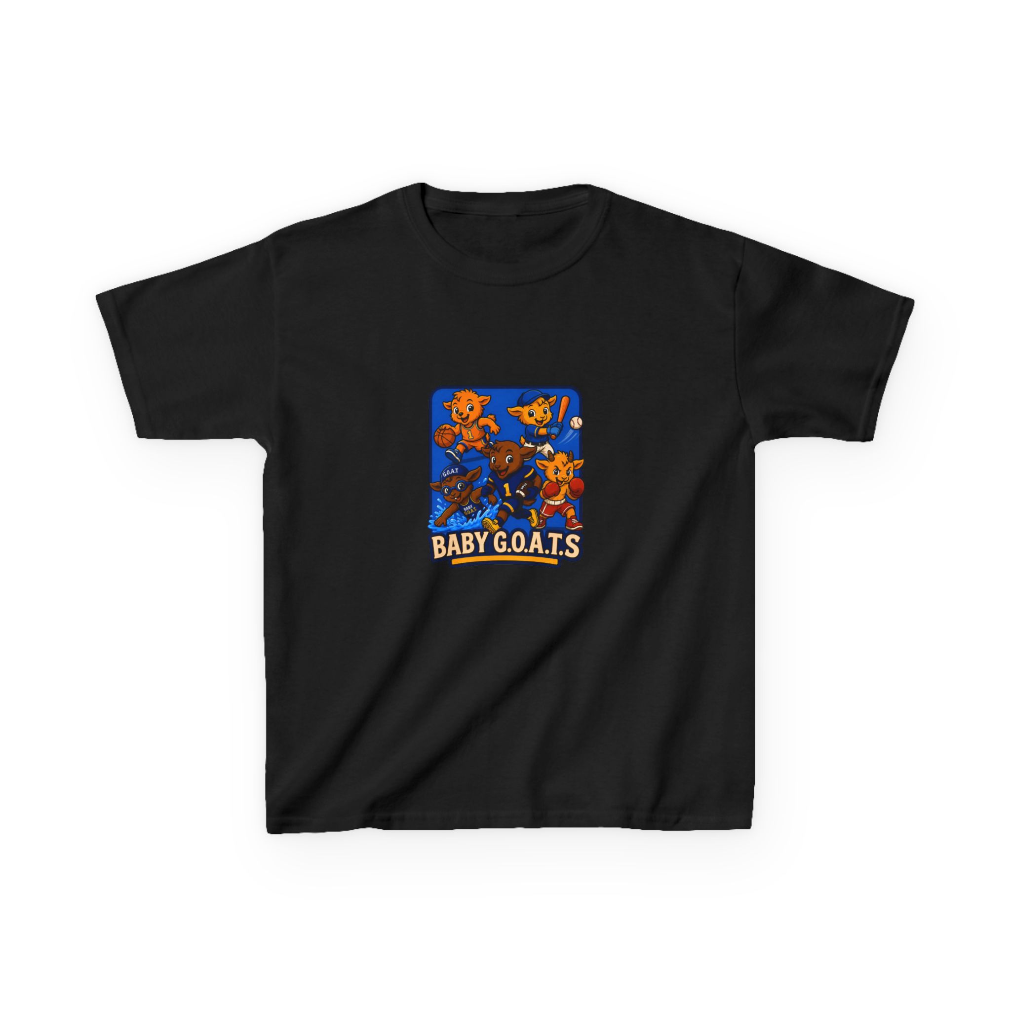 Little Legends Kids T‑Shirt — 'Baby G.O.A.T.S' Playful Cartoon Goat Tee for Toddlers